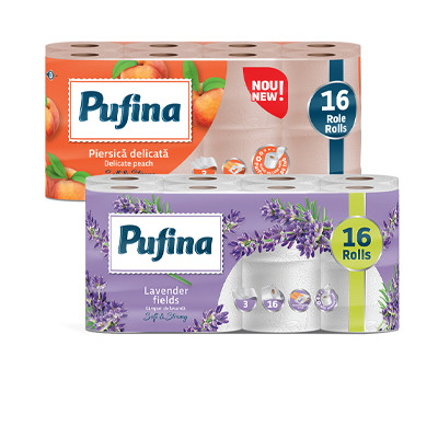 Hârtie igienică Pufina, 16 role, 3 straturi