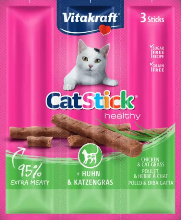Vitakraft Sticks pisici pui, iarba pisicii 18 g