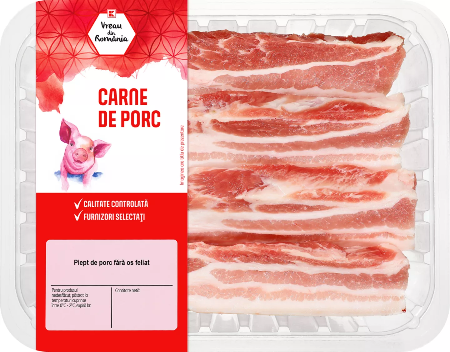 Vreau din România Piept de porc fără os feliat