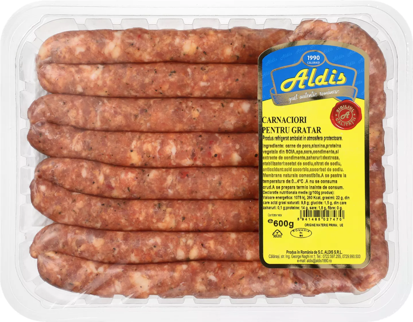 Aldis Cârnăciori de porc din carne de porc