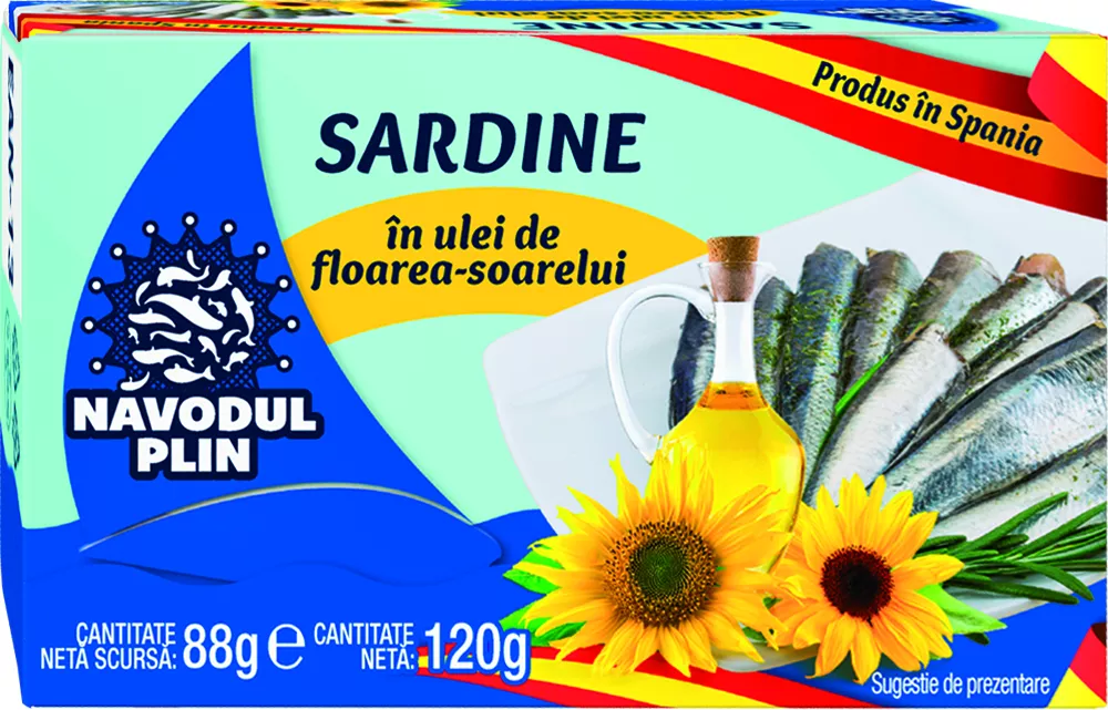 Năvodul plin Sardine în ulei de floarea sorelui