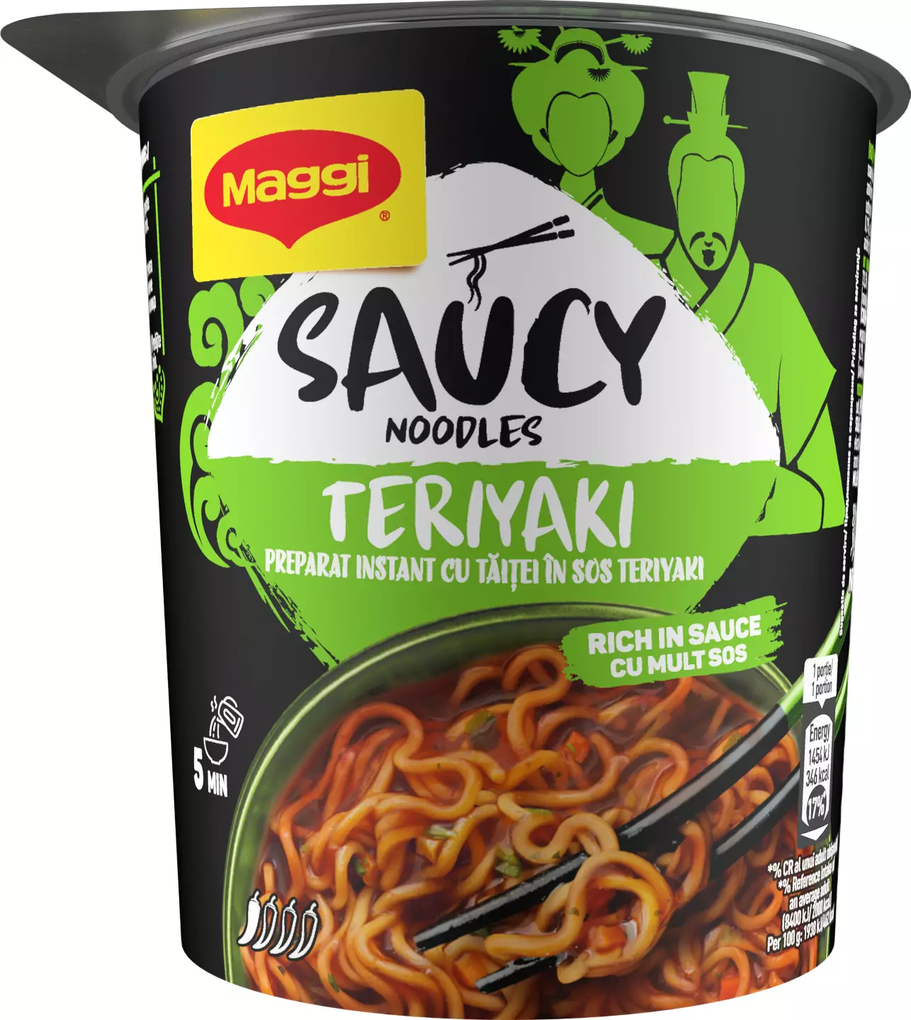 Maggi Saucy Noodles aromă teriyaki, 75g