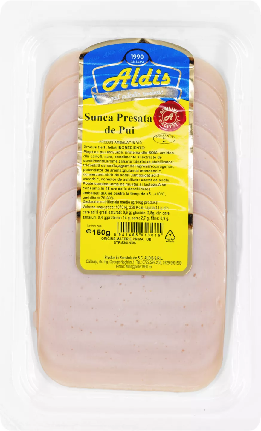 Aldis Șuncă presată de pui 150 g