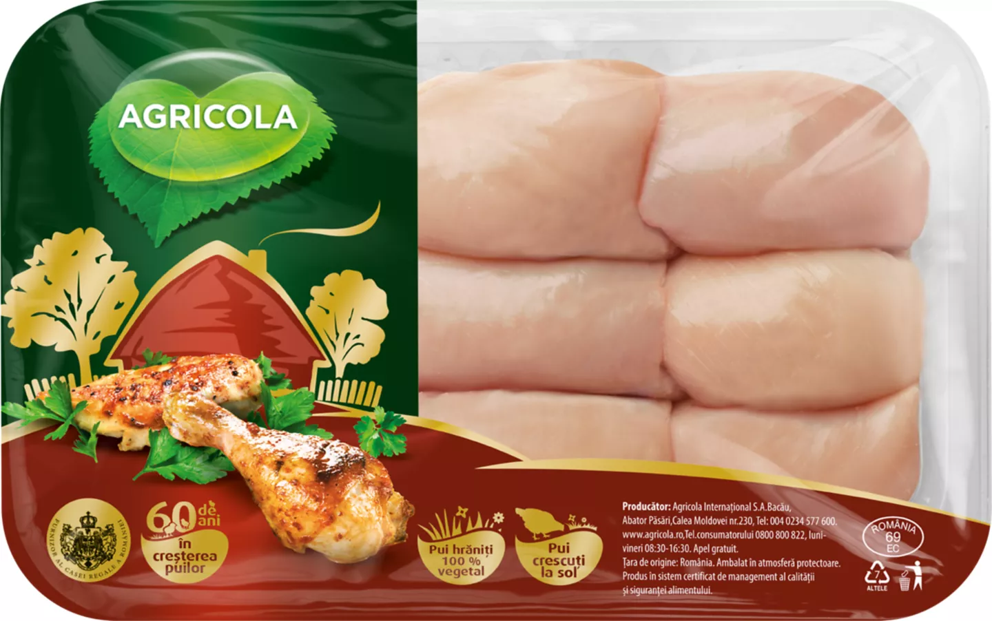 Agricola Pulpe de pui, superioare dezosate, fără piele