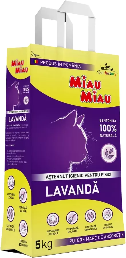 Miau Miau asternut ig. pisici lavanda 5 kg