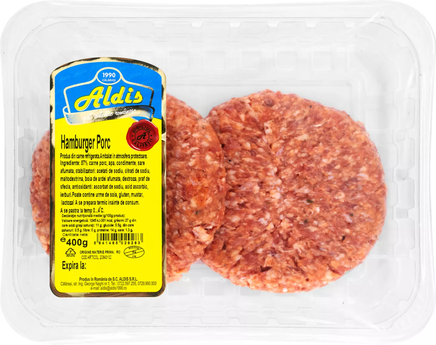 Aldis Hamburger de porc 400 g