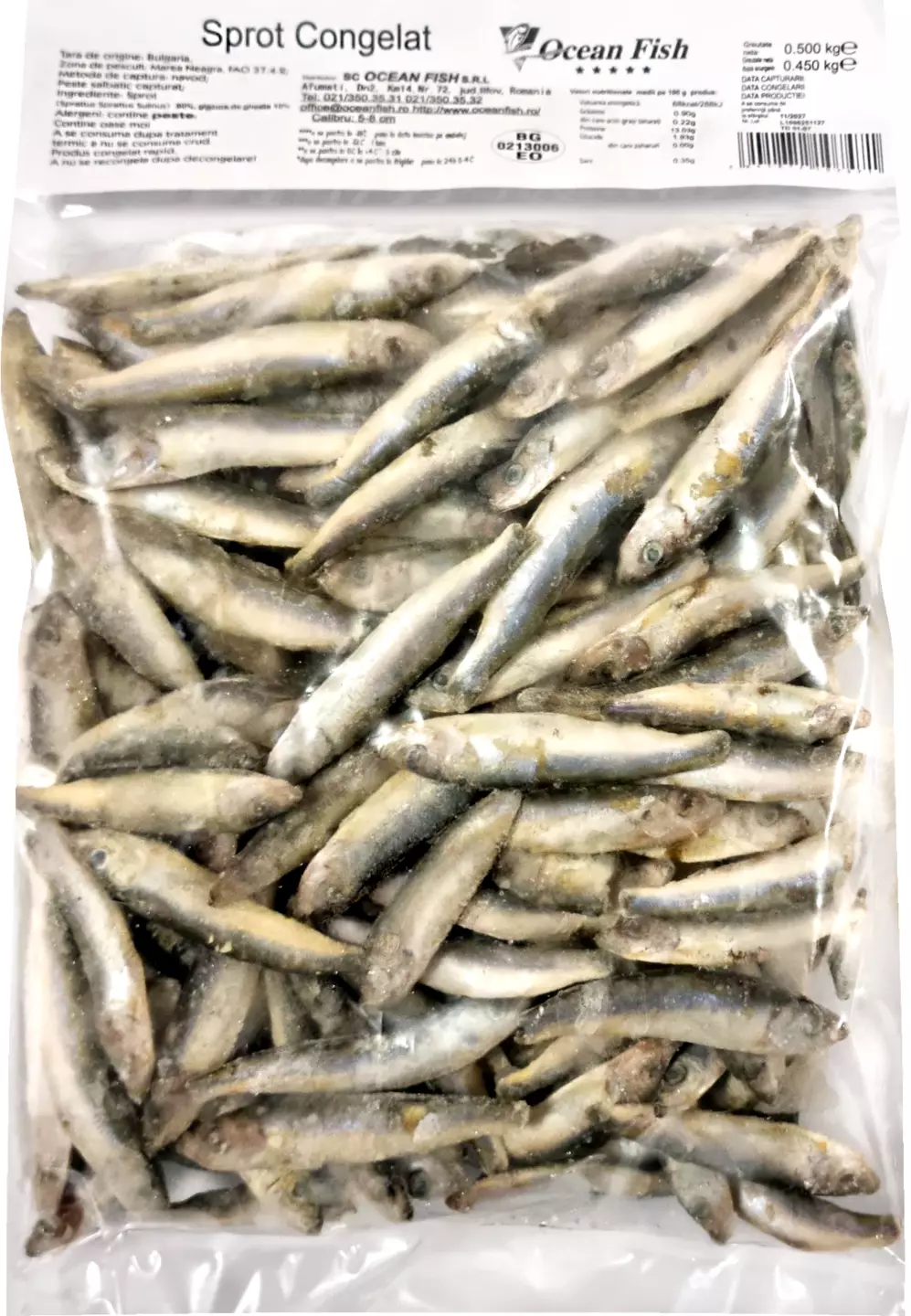 Ocean Fish Şprot calibru 5-8 10% glazură gheaţă