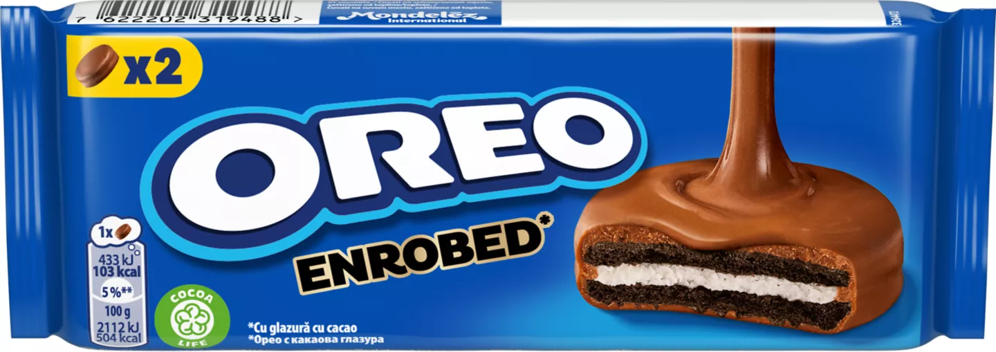 Oreo Biscuiți cacao glazură ciocolată