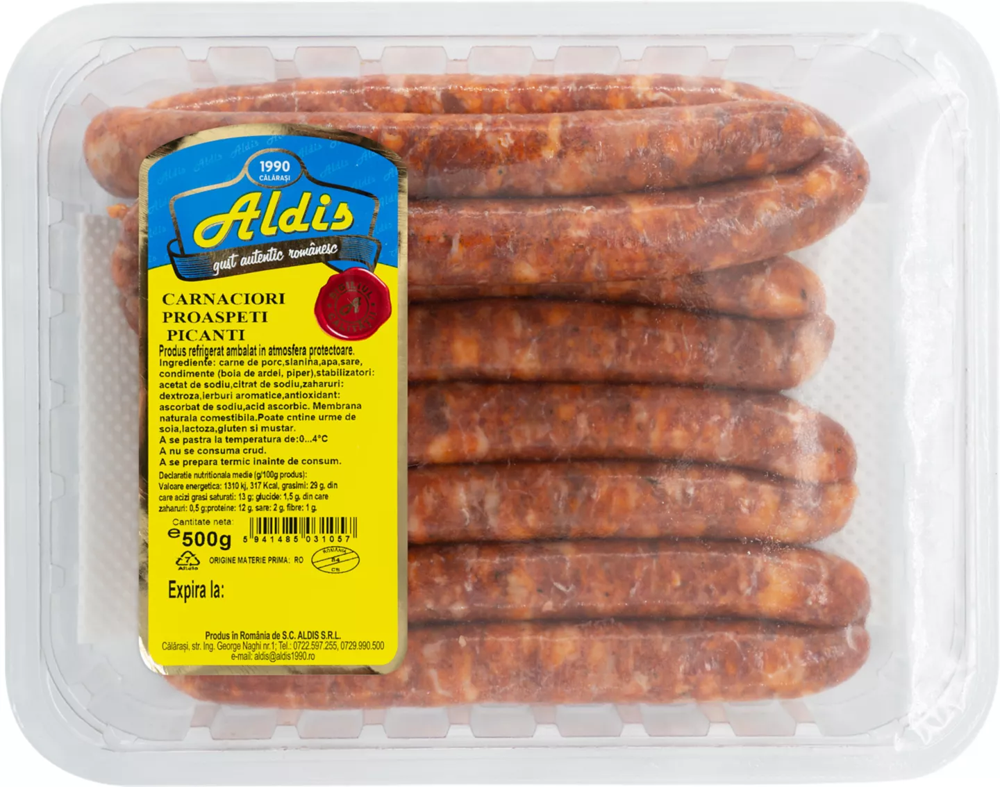 Aldis Cârnăciori proaspeți picanți 500 g