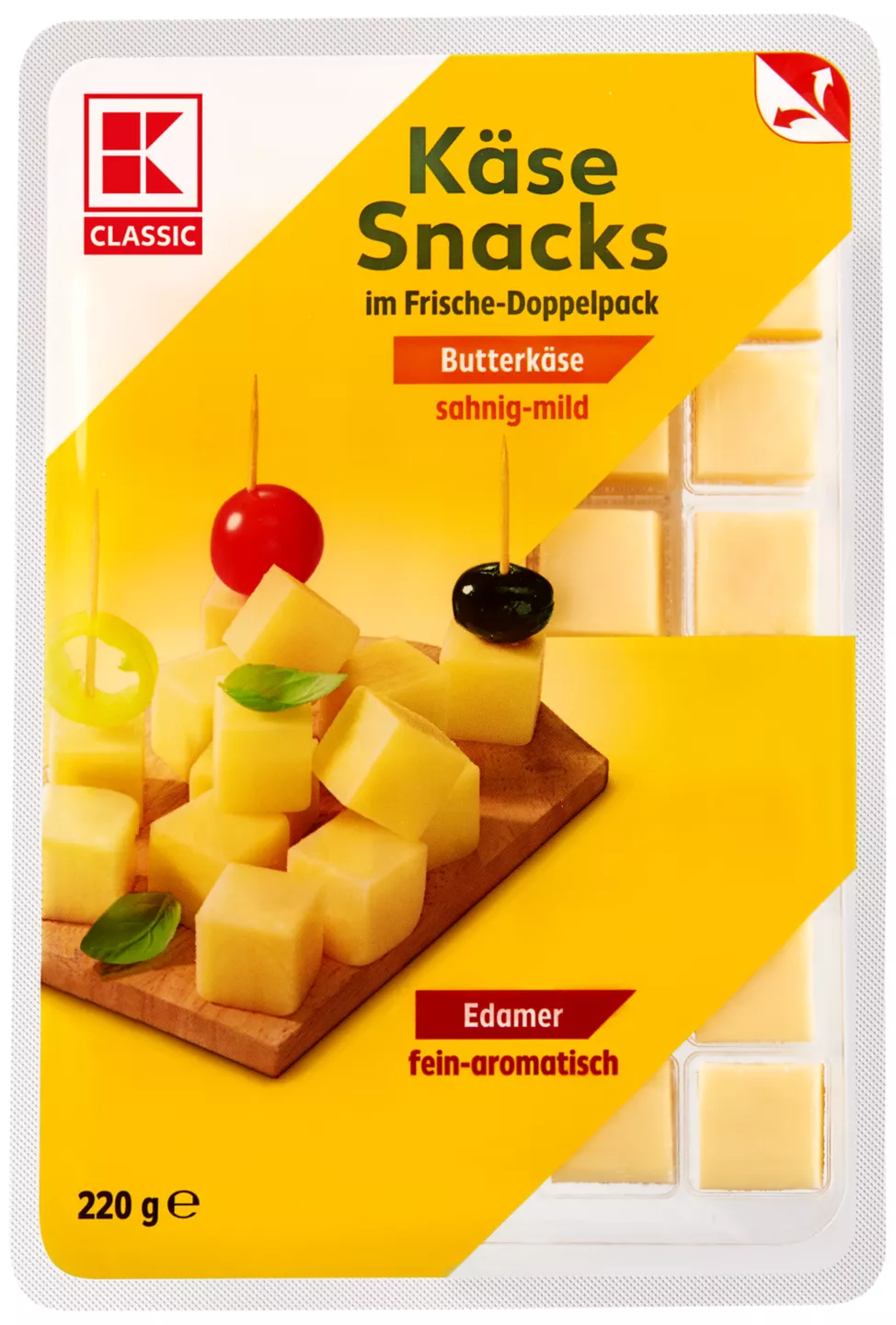 K-Classic Brânză  cubulețe Butterkäse &Edam, 220 g