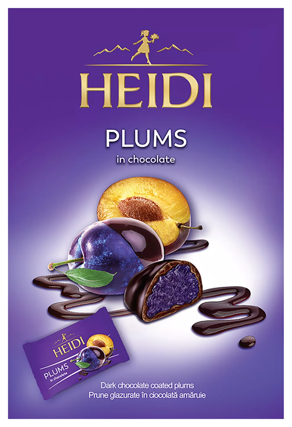 Heidi Prune în ciocolată 185 g