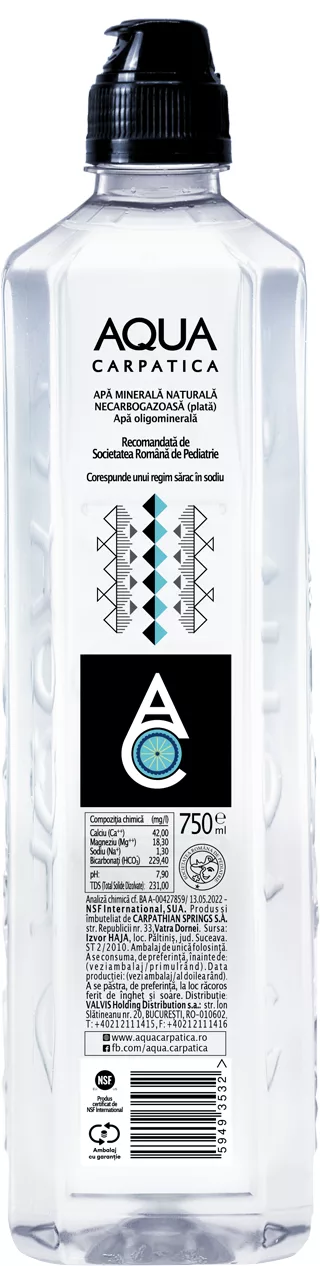 Aqua Carpatica Apă minerală nat plată sport 0,75 l pet