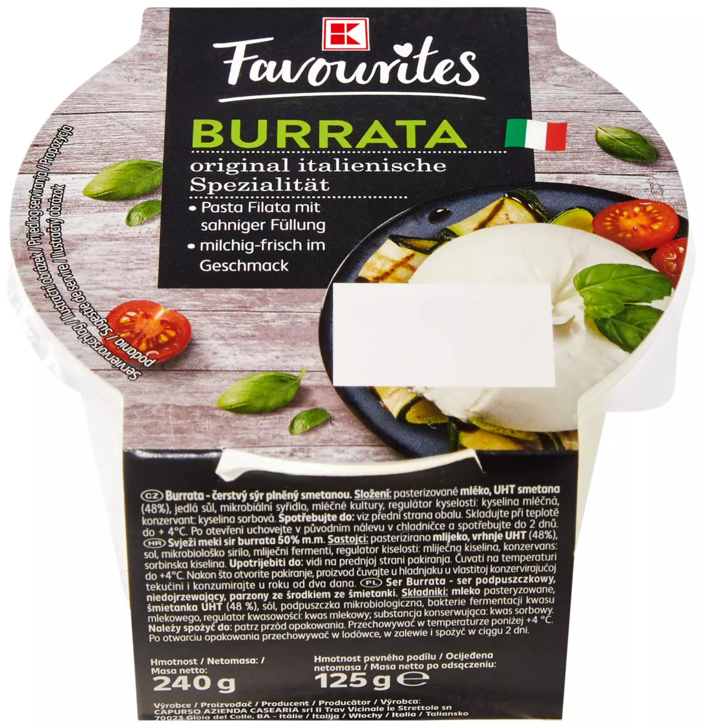 K-favourites Burrata 23 % grăsime 125 g