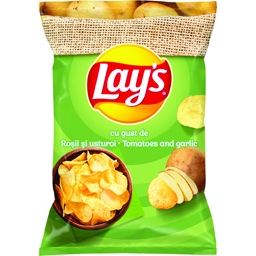 Chips cu gust de rosii si usturoi 125g
