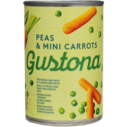 Amestec de mazare verde foarte fina si morcovi tineri 400g