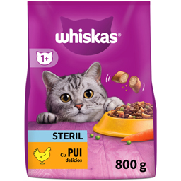 Hrana uscata pentru pisici sterilizate, cu pui 800g