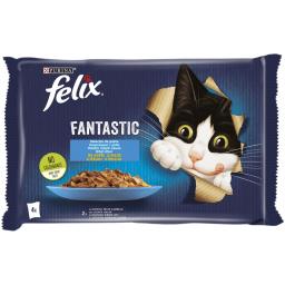 Hrana umeda pentru pisici, selectie de peste in aspic 4x85g