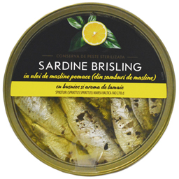 Sardine in ulei de masline cu lamaie si busuioc 160g