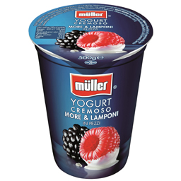 Iaurt cu bucati de mure si zmeura 500g