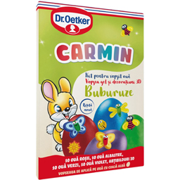 Vopsea gel si decoratiuni 3D Buburuze, 4 culori, 40 oua