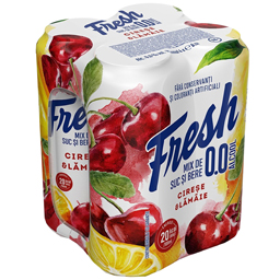 Mix de suc si bere 0% alcool, cu cirese si lamaie 4x500ml