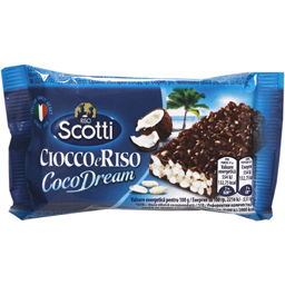 Baton din orez expandat cu ciocolata si cocos 25g