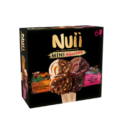 Inghetata caramel sarat si macadamia, ciocolata neagra si fructe de padure 253g
