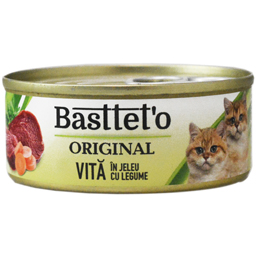 Hrana umeda pentru pisici, vita in jeleu cu legume 85g