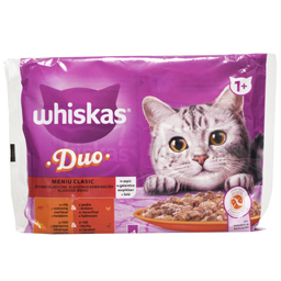 Hrana umeda pentru pisici, cu vita, miel, pasare, rata, in aspic 4x85g