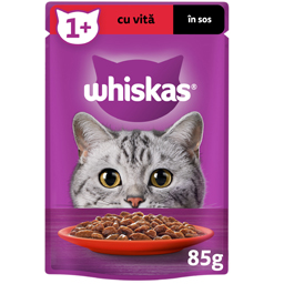 Hrana umeda pentru pisici cu vita in sos 85g