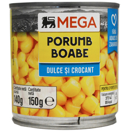 Porumb boabe dulce, fara zahar adaugat 150g