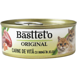 Hrana umeda pentru pisici, vita cu inima in jeleu 85g