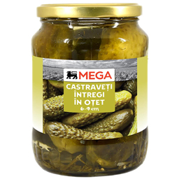 Castraveti intregi in otet 6/9cm 680g