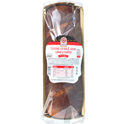 Cozonac cu nuca, cacao, rahat si stafide 600g