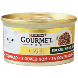 Delicii suculente cu vita, hrana umeda pentru pisici adulte 85g