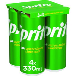 Bautura racoritoare carbogazoasa cu aroma de lamaie si lamaie verde 4x330ml