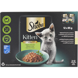 Hrana umeda pentru pui de pisica, selectie mixta in sos 12x85g