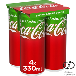 Bautura racoritoare carbogazoasa cu gust de lamaie verde 4x330ml