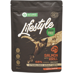 Hrana uscata pentru pisici sterilizate, cu somon si krill 400g