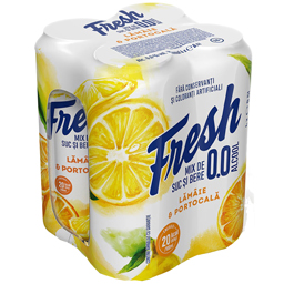 Bere fara alcool cu suc de lamaie si portocale 4x0.5L