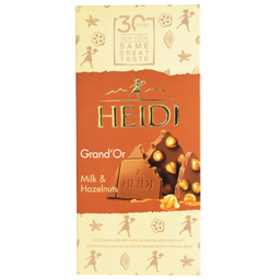 Ciocolata cu lapte si alune de padure caramelizate 100g