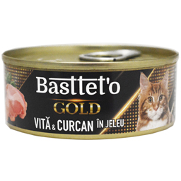 Hrana umeda pentru pisici, vita si curcan in jeleu 85g