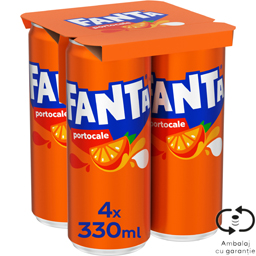 Bautura racoritoare carbogazoasa cu suc de portocale 4x330ml